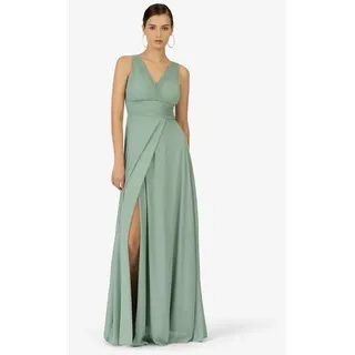 Kraimod Abendkleid mit V-ausschnitt vorne und Rückenausschnitt hinten grün 34
