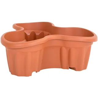5 STÜCK WHAM 14756  Vista Großer Tri - Pflanzer 53 x 20cm - Terrakotta