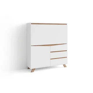 byLIVING Sekretär VALENTIN Breite 120 cm weiß/Artisan Eiche Eiche-Optik