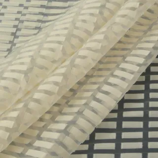 Rasch Organza Scherli Stores Gardinenstoff Meterware Cube Rechtecke Creme 300h