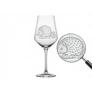 eXODA Weinglas Igel mit Igelkind spülmaschinenfest 350 ml | Verwendungszweck: Wein, Set-Inhalt: 1 Glas, Höhe: 21 cm, Fassungsvermögen: 350 ml, spülmaschinenfest, bruchsicher, dekorative