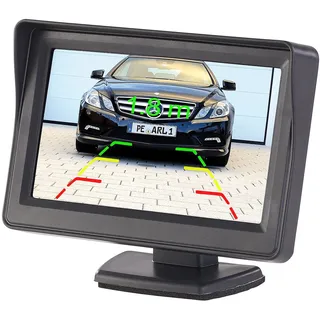 Lescars Kfz-Monitor für Rückfahr- & Front-Kamera 10,9 cm/4,3"