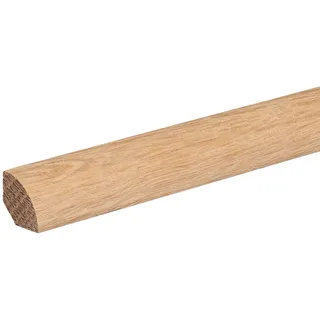 Viertelstab Abdeck- Abschluss- Sockelleiste Eiche ROH 14x14mm [SPARPAKET] (5 Stück (11,5lfm))