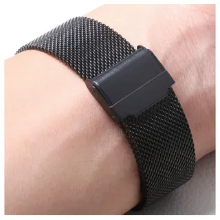BTTO Uhrenarmband Uhrenarmband,Edelstahl Mesh Schnellverschluss Ersatzband,18/20/22mm, intelligente Uhrenarmbänder,für Herren und Damen schwarz