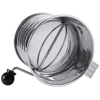 Anneome Mehlsieb Aus Edelstahl Manuelles Sieb Mit Zum Sieben Von Mehl Puderzucker Kakaopulver Und Anderen Backzutaten Handkurbel-mehlsieb Für Dosierung