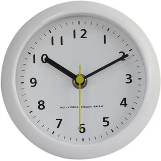 Sharplace wasserdichte Badezimmer-Uhr Mini Badezimmeruhr mit Silikagel Saugnäpfe zum Aufhängen, Funk-Badezimmeruhr, Küchenuhr, Baduhr, Quarz-Uhrwerk, feuchtigkeitsabweisend, 148 mm Weiß