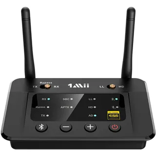 1Mii B03Pro Bluetooth 5.3 Transmitter & Empfänger für 2 Kopfhörer, 3-in-1 HiFi Audio Adapter mit DAC und AptX HD Low Latency, Splitter für TV & Stereoanlage, AUX/RCA/Optisch, Große Reichweite