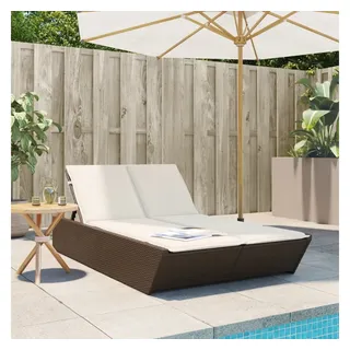 vidaXL Doppel-Sonnenliege 118 x 200 x 50,5 cm Braun