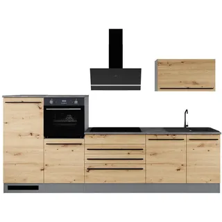 P & B Küchenzeile Jazz 320 cm anthrazit/artisan eiche/metallic braun/anthrazit/braun