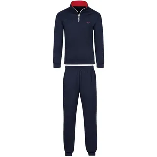 TRIGEMA Freizeitanzug TRIGEMA "TRIGEMA Herren Jogginganzug in Sweat-Qualität", Herren, Gr. XL, blau (navy), 70% Baumwolle, 30% Polyester, Sportanzüge
