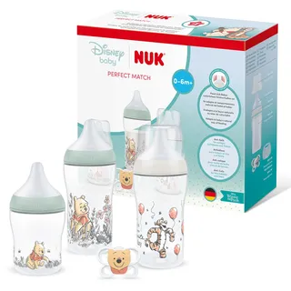 NUK Perfect Match Disney Winnie Puuh, Mehrfarbig, Kunststoff, 4-teilig, 21.3x19.4x7.2 cm, Füttern, Flaschenzubehör & Sauger