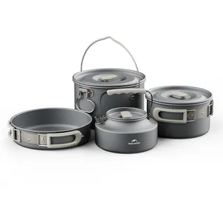 Naturehike Camping Topfset Geschirr Kochgeschirr Set Kochtopf für 4-7 Personen Zum Camping Outdoor Wandern Picknick BBQ (4-7 Personen)