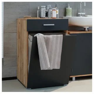 Vicco Matteo Badschrank 50 x 79 cm Anthrazit/Goldkraft Eiche Holz