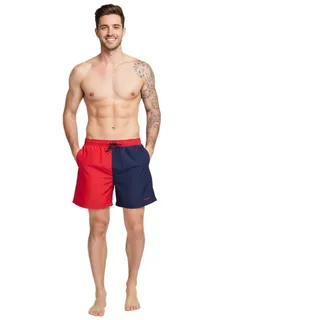 Pierre Cardin Herren Schwimm-Hose Badehose modische Schwimm-Shorts LA205027 Rot/Navy - S