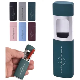 Murago - Taschenaschenbecher Rubber Grün - mit Deckel zum Schieben Ascher für die Handtasche unterwegs geruchsdicht klein Metall für draussen matt