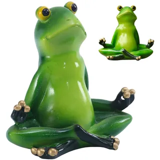 Rachlicy Frosch Deko Garten Miniteich Deko Frosch Figur Froschfiguren Gartendekoration Yoga Froschtiere Outdoor Meditierende Frösche Statue Frosch Garten Ornamente 10.2x10,8 cm