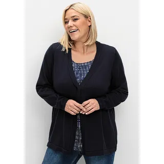 sheego Strickjacke Damen Blau 56/58