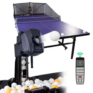 Tischtennis Roboter, Tischtennis Roboter Ballmaschine mit Netz, Table Tennis Robot für Einzeltraining kein manuelles Ballsammeln