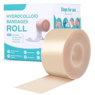 Koirerooy Hydrocolloid Pickel Patch Rolle, 2,5cmx5m Selbstschneidbar,Pimple Patches Hydrocolloid Roll Gegen Pickel Fürs Gesicht, Absorbiert Eiter & Schützt, Heilung Für Alle Pickelgrößen Und Hauttypen