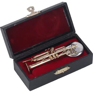 Miniatur Trompete,Mini Trompete Modell,Messing Miniatur Trompete,Messing Trompete Ornament,Trompete Replik,Mini Musikinstrument