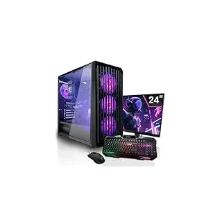 SYSTEMTREFF Gaming Komplett PC Set AMD Ryzen 7 5700X 8x4.6GHz | AMD Radeon RX 7600 8GB DX12 | 1TB M.2 NVMe | 32GB DDR4 RAM | WLAN Desktop Paket Computer für Gamer, Gaming