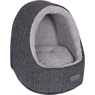 Katzenhöhle mit Wendekissen Katzenbett Kuschelhöhle Katzen Katzenkorb Katzenhaus Katzenkissen Hundebett Hundehöhle Haustierbett Schwarz - Lionto