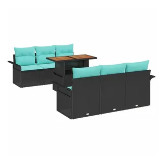 vidaXL Garten-Sofa-Set Loungeset schwarz