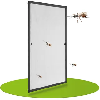 Juskys Fliegenschutzgitter mit Aluminiumrahmen 80 x 100 cm anthrazit