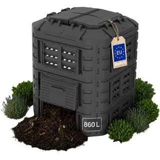 FIXKRAFT Thermokomposter 860L Komposter Garten Schnellkomposter | Für schnelles Kompostieren von Rasenschnitt, Laub, Küchenabfällen – natürlicher Kompost als Dünger im eigenen Garten