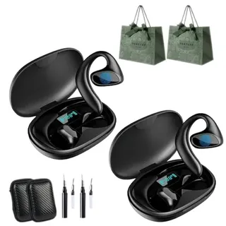 Talkbuds Translator, Qinux Talkbuds, 2025 KI Kopfhörer Übersetzer, 3-in-1 Sprachübersetzer Kopfhörer 144 Sprachen mit App, Open ear kopfhörer bluetooth, für Reisen, Business, Lernen (2-A)