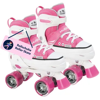 HUDORA Rollschuh Roller Skate in pink/schwarz - hochwertige Rollschuhe aus Nylon - Bequeme Kinder Rollschuhe über 4 Größen verstellbar - stilvolle Rollschuhe für Kinder & Jugendliche