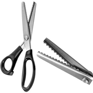 Professionelle Zackenschere, Komfortgriff, Edelstahl, Schneiderschere, Nähen, Kunst, Handwerk, Schneidewerkzeug, gezackte und gewellte Klinge, Schneideschere für Stoffdekoration Scalloped 10mm NEW