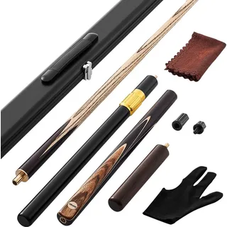 Vevor Snookerqueue Billardqueue (1447,8 mm / 540 g) mit Verlängerungsstange & Lederspitze & Aluminiumkoffer & Handtuch, Billardstock geeignet für professionellen Billardtisch, Bar, Zuhause, Büro