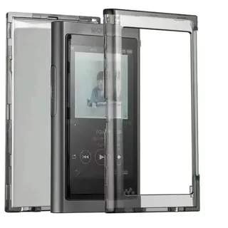 Zshion Hülle Kompatibel mit Sony NW A55 A56 A57, Stoßdämpfend, Leicht, Ultradünn, Weiche TPU-Hülle für Sony Walkman NW-A55HN A56HN A57HN A50 A55 A56 A57 (Transparentes Schwarz)
