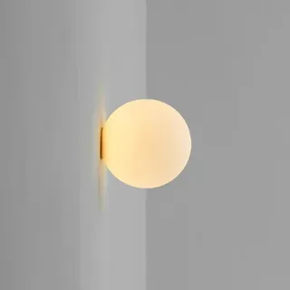 LOGT Runde Glas Wandleuchte Innen LED Kugel Wandlampe Moderne Badezimmer Wandbeleuchtung Kugel Deckenleuchte Dekorativ G9 15CM Nachttischlampen Wohnzimmerlampen für Schlafzimmer Esszimmer