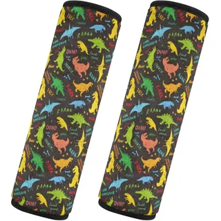 Auto-Sicherheitsgurt-Bezüge, 2 Stück, weicher Auto-Gurtschutz, Auto-Sicherheitsgurt, Schulterpolster, Autozubehör für Erwachsene und Kinder, M, hell, cooler Dino