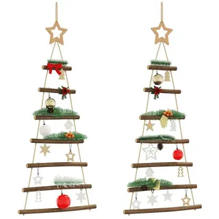 vidaXL Hängende Weihnachtsbäume mit Spitzensternen 42x90 cm