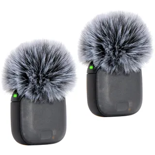 SUNMON 2 Stück Grau Windschutz für DJI Mic 3, Pelziger Popschutz Mikrofon Schaumstoff für DJI Mic 3 Pop Filter, Wind Muff Mikrofonabdeckungen für DJI Mic Zubehör Lavalier Mikrofon
