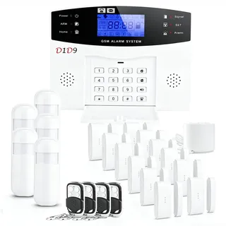 D1D9 24-teiliges drahtloses DIY-Heimalarmsystem, 4G WLAN/GSM, Keine monatlichen Gebühren, Heimüberwachung mit App-Benachrichtigung