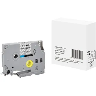 Brother Schriftband wie Brother TZe-121 9mmx8m schwarz auf transparent