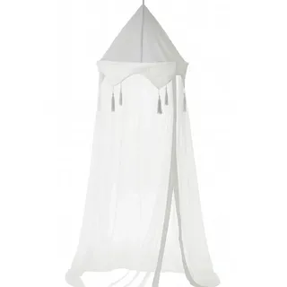 heimtexland ® Baldachin Moskitonetz Betthimmel Indoor Outdoor Spielzelt Garten Prinzessin Kinderzimmer Insektenschutz Babybett Reisebett Typ911 mit Befestigung weiß Silber HxB 230 x 650 cm - 1 Stück