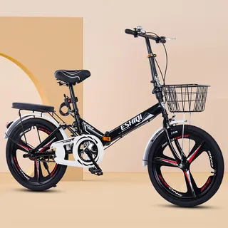 LETIANZG Klapprad Leichtgewicht 22/24 Zoll Erwachsenenfahrrad Kettenantrieb Leichter Aluminiumrahmen Reisefahrrad Unisex(C,22in)