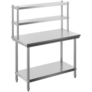 Wiltec Edelstahl Arbeitstisch 120 x 60 x 145 cm