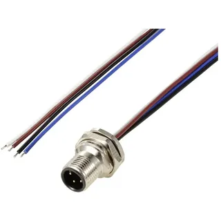 TRU Components TC-12833072 Sensor/Aktor Einbaustecker M12 Stecker, Einbau 0.5 m Polzahl Sensoren: 4 1 St.