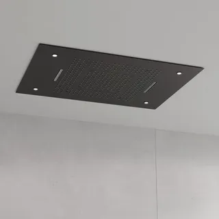 Steinberg Sensual Rain Regenpaneel, LED-Beleuchtung, Komplettset, Deckeneinbau, 3-strahlig, Easy-Clean, 600x800mm, 3906832S Farbe: Mattschwarz