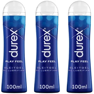 durex Gleitgel Play Feel (3 x 100ml), Spar-Pack, 3-tlg., & dermatologisch getestet weiß