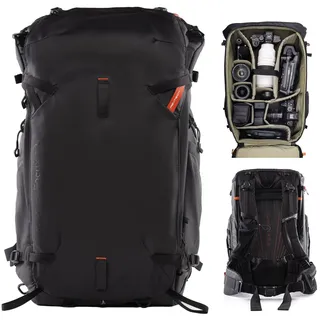 PGYTECH OnePro Focux 35L Rucksack Wasserdicht, Kamerarucksack für DSLR/SLR/Spiegellose Kameras/Objektive Stativ, Regenschutz Fotorucksack Wandern mit Laptopfach, Schwarz