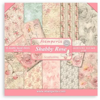 Stamperia Motivpapier Shabby Rose, L 20,3 x B 20,3 cm, 190 g/m2
