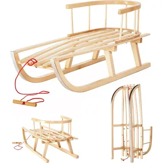 GreenBlue Holzschlitten Schneeschlitten Schlitten
