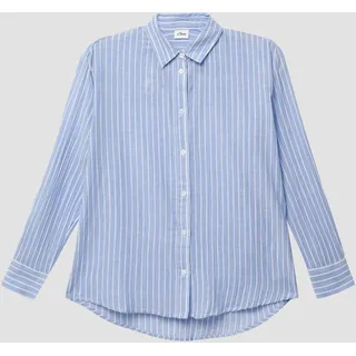s.Oliver Leichtes Oversize-Baumwollhemd mit Streifen - blau - 170/176